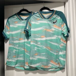 NWOT Asics Pickleball Tennis Teal and White Shirt - Medium